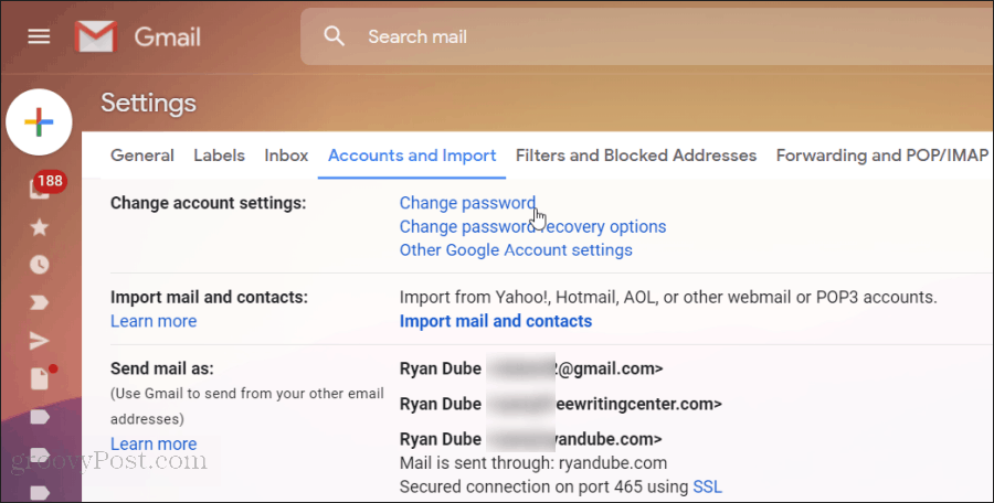 إعادة تعيين كلمة مرور Gmail