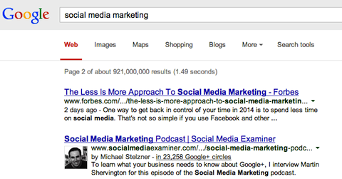 البحث عن التسويق عبر وسائل التواصل الاجتماعي على google +