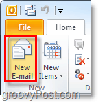 إنشاء رسالة بريد إلكتروني جديدة في Outlook 2010