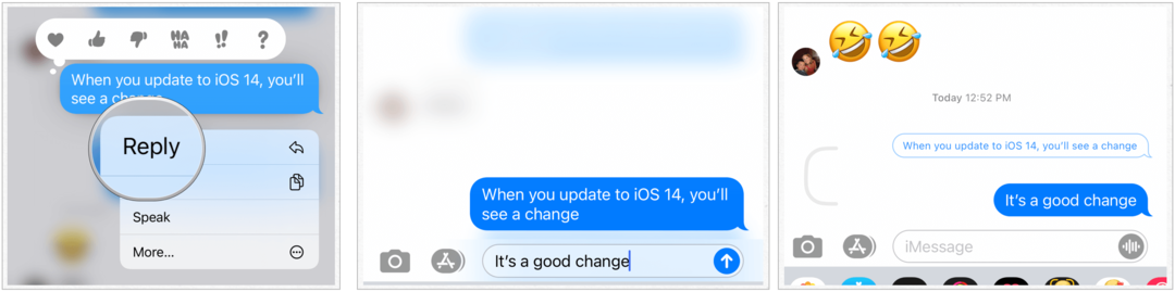 رسائل iOS 14 المضمنة