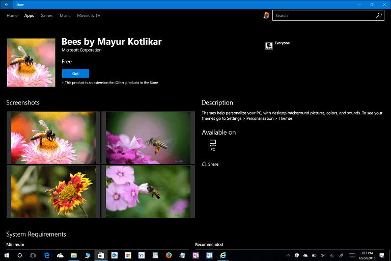السمات ، تحديث المبدعين لـ Windows 10 ، التخصيص ، لوحة التحكم