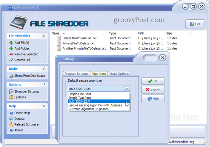 File Shredder أداة حذف آمنة لنظام Windows