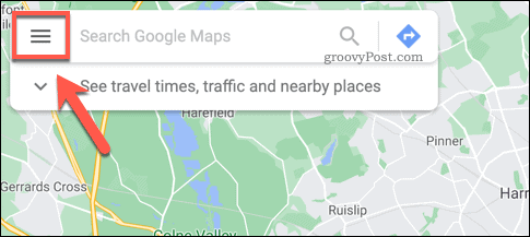 رمز قائمة همبرغر في خرائط Google