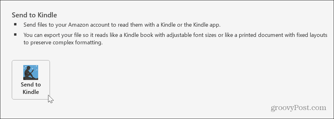 أرسل مستندات Word إلى Kindle 