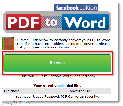 PDF إلى كلمة تصفح الفيسبوك