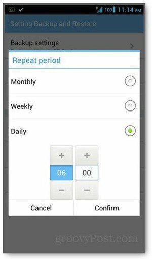 كيفية عمل نسخة احتياطية من GoSMS Pro Settings على Android