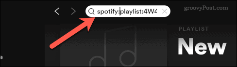 البحث في Spotify عن طريق قائمة التشغيل URI