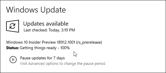 نظام التشغيل Windows 10 20H1 18912