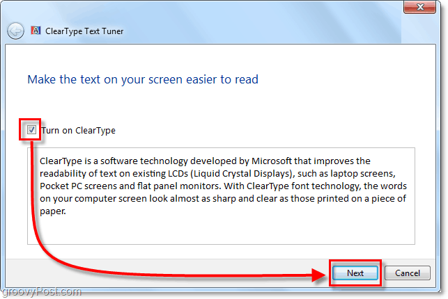 كيفية قراءة النص في نظام التشغيل Windows 7 أسهل مع ClearType