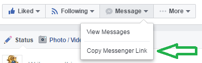 ابحث عن رابط Messenger الخاص بصفحتك على Facebook.