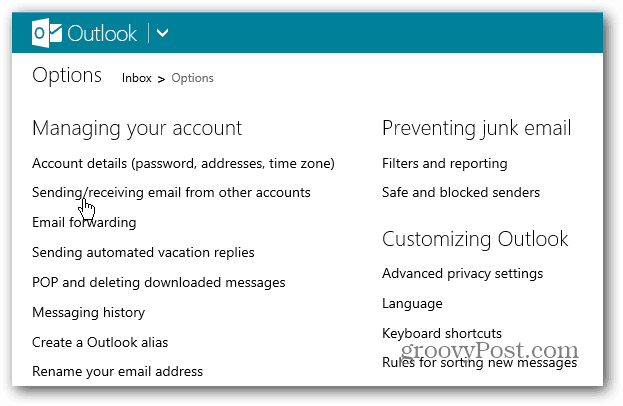 نصيحة Outlook.com: تعيين حساب البريد الإلكتروني الافتراضي الخاص بك