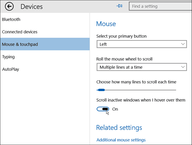نصيحة Windows 10: قم بالتمرير إلى Windows غير النشطة عن طريق التمرير فوقها