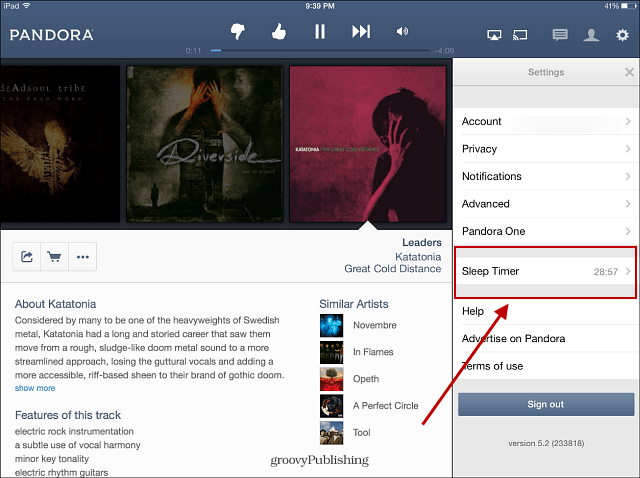 تضيف Pandora ميزة مؤقت النوم إلى iPad