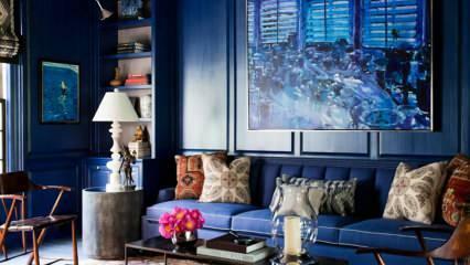كيف تستخدم اللون الأزرق في غرفة المعيشة وغرف النوم؟