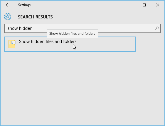البحث في إعدادات Windows 10