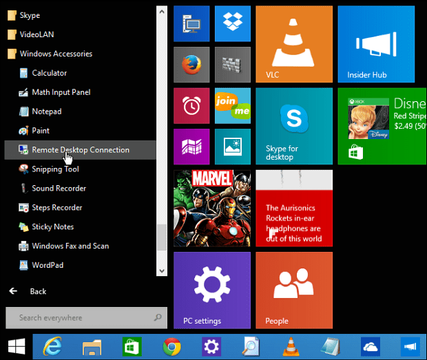 قائمة ابدأ في Windows 10