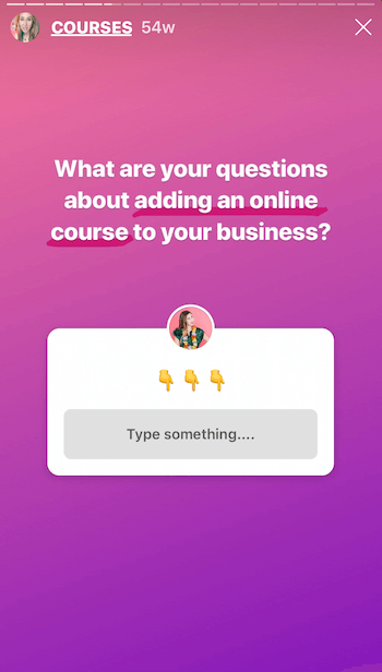 قصة Instagram مع ملصق الأسئلة