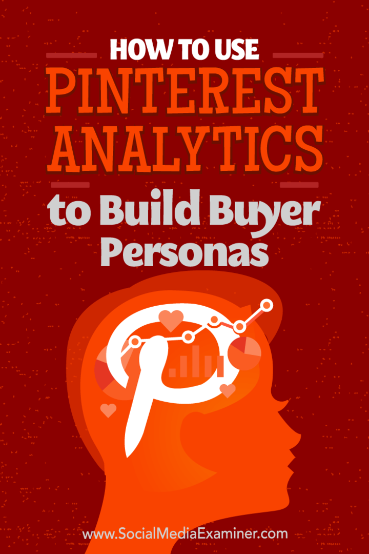 كيفية استخدام Pinterest Analytics لبناء شخصيات المشتري بواسطة Ana Gotter على وسائل التواصل الاجتماعي Examiner.