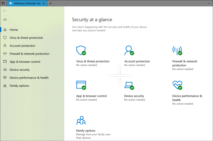 تحديث تصميم مركز حماية Windows Defender بطلاقة