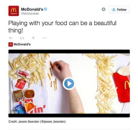ماكدونالدز تويتر فيديو المنتج الترويجي