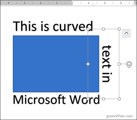 إضافة نص WordArt حول شكل مربع في Word