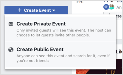 إنشاء خيارات القائمة المنسدلة للحدث على صفحة أحداث Facebook