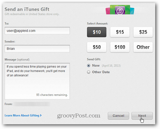 كيفية إرسال بطاقات هدايا iTunes الافتراضية من iTunes أو أجهزة iOS