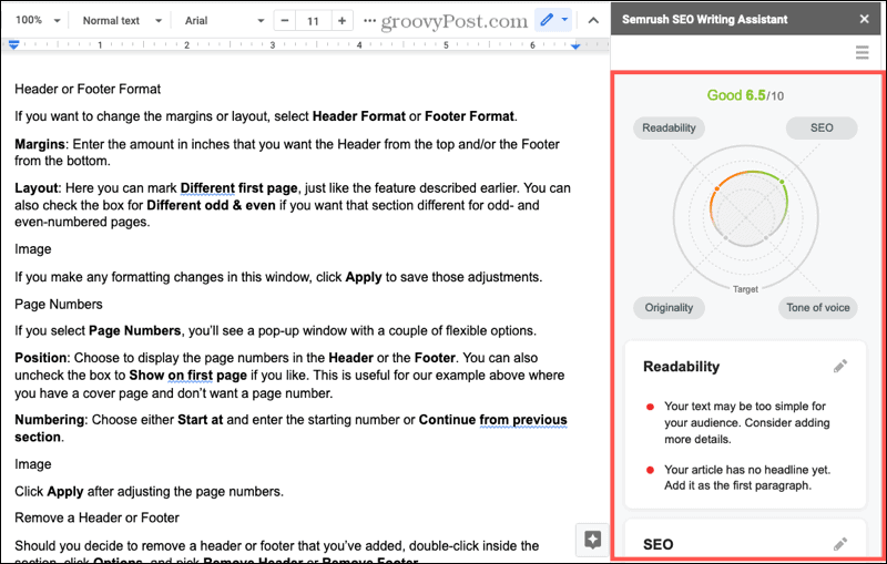 إضافة Semrush SEO Writing Assistant لمحرر مستندات Google
