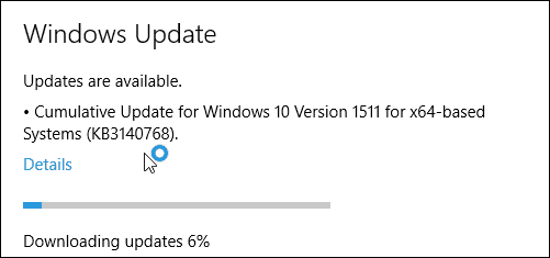 التحديث التراكمي لـ Windows 10 رقم KB3140768