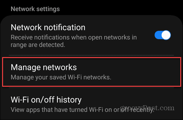 ننسى اتصال Wi-Fi على Android