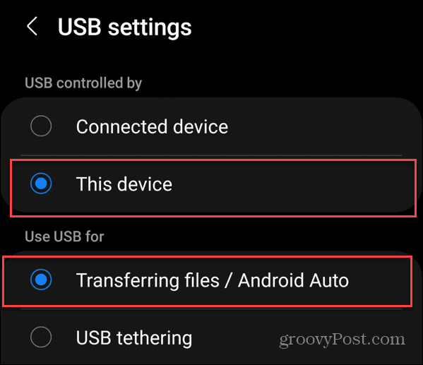 انقل الصور من Android إلى محرك أقراص USB