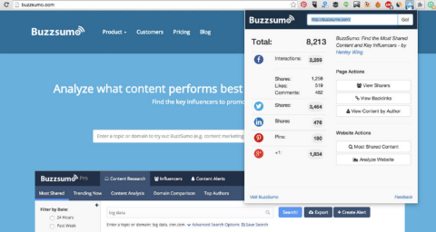 buzzsumo google chrome extension for twitter share counts