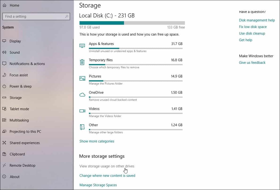 كيفية عرض جميع أجهزة التخزين المتصلة على تحديث Windows 10 1903 May 2019