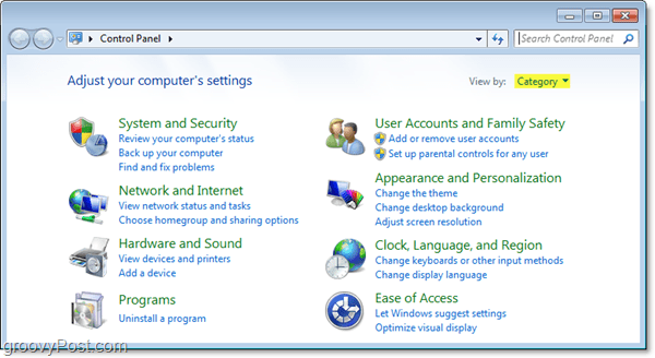 كيفية فرض عرض القائمة في لوحة تحكم Windows 7