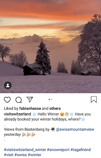 مثال على منشور أعمال Instagram باستخدام علامة التجزئة tagafriend