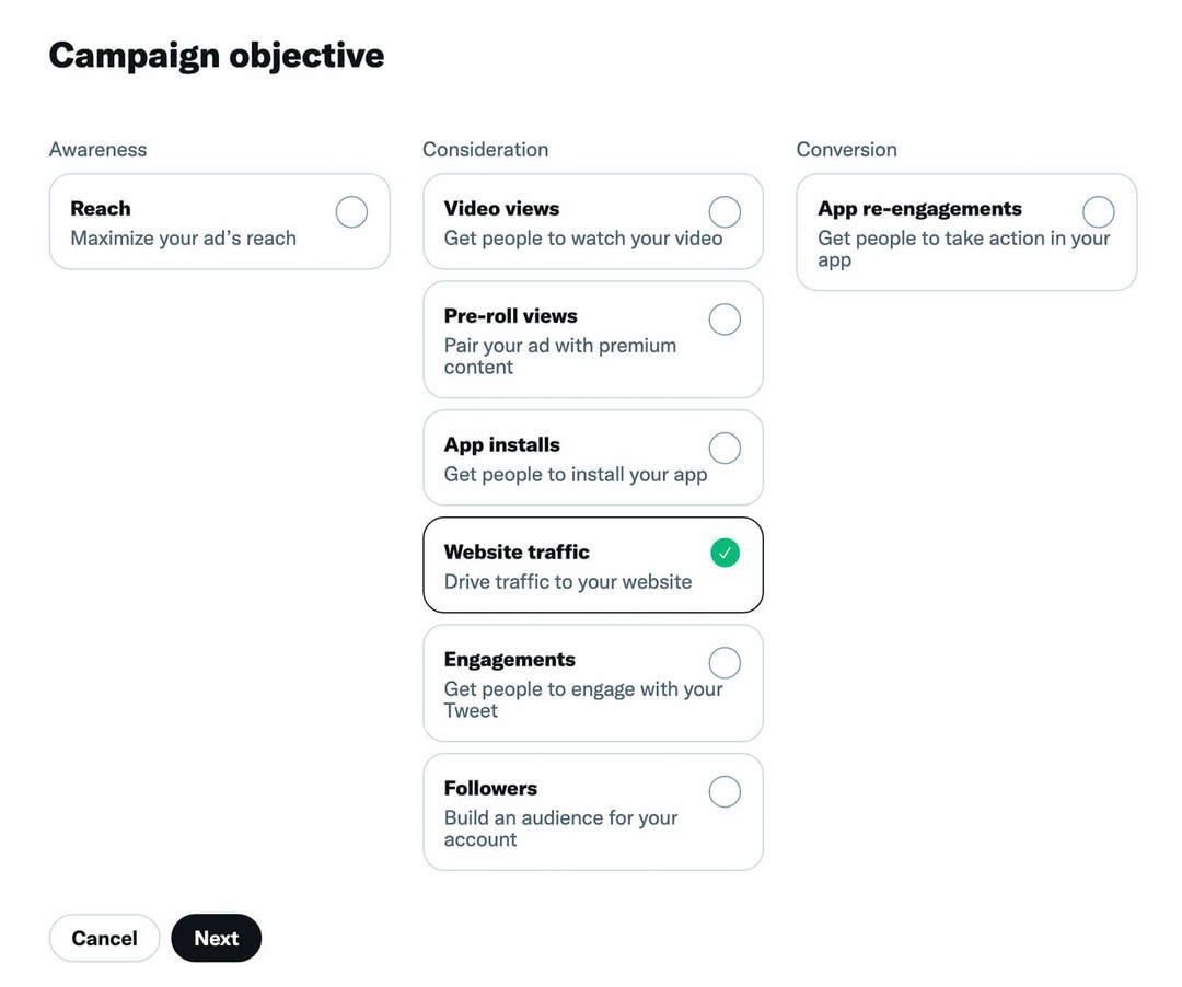how-to-Choose-a-campaign-object-and-an-ad-group-target-using-twitter-pixel-calling-website-traffic-example-17