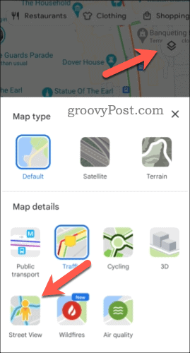 تمكين التجوّل الافتراضي في خرائط Google على الهاتف المحمول
