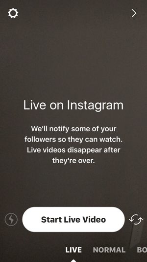 اضغط على أيقونة الكاميرا ، ثم انقر فوق بدء الفيديو المباشر لبدء البث المباشر على Instagram.