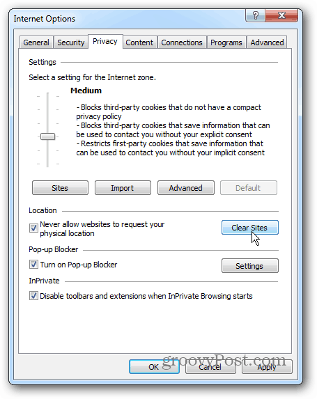 خصوصية Windows 7 IE 10