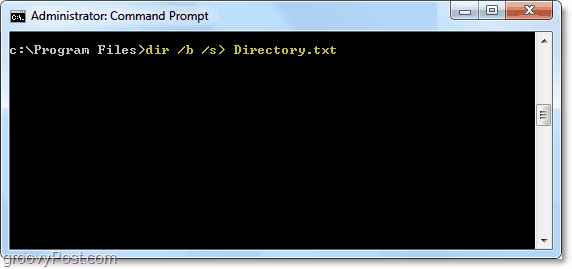 استخدم dir / b / s> directory.txt لإخراج استعلام dir إلى ملف نصي