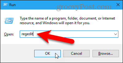 افتح محرر التسجيل في Windows 10