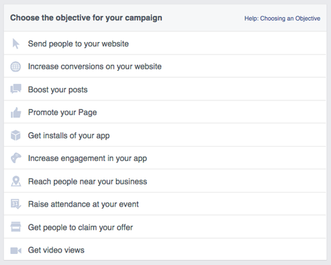 أهداف الحملة الإعلانية الفيسبوك