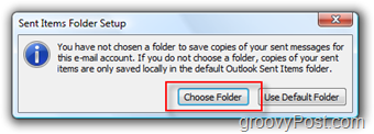 قم بإعداد مجلد SEND Mail لحساب iMAP في Outlook 2007