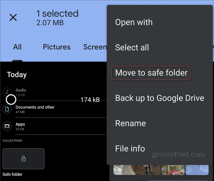 نقل الملفات بواسطة Google Safe Folder