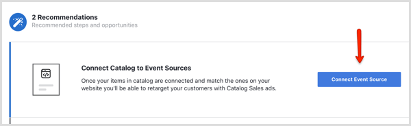 زر Facebook Connect Event Source
