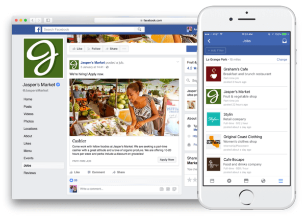 يطرح Facebook ميزات جديدة تسمح بنشر الوظائف والتقديم مباشرة على Facebook.