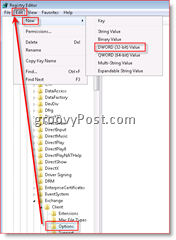 يعمل محرر تسجيل Windows على تمكين استرداد البريد الإلكتروني في علبة الوارد لبرنامج Outlook 2007 Dword