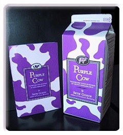 جاءت الطبعة الأولى من Purple Cow في علبة حليب.
