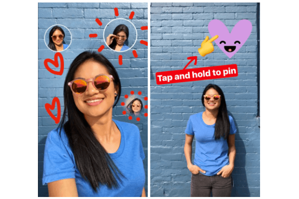 طرح Instagram ميزة جديدة يطلق عليها Pinning والتي تتيح للمستخدمين تحويل أي صورة أو نص إلى ملصق لمقاطع الفيديو أو الصور في Instagram Stories الخاصة بهم ، حتى صورة شخصية.