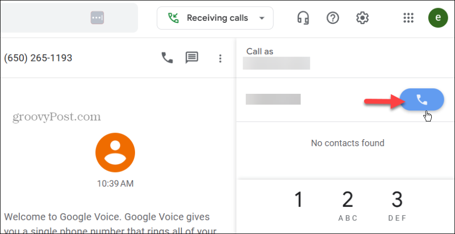 إجراء مكالمات جوجل صوت